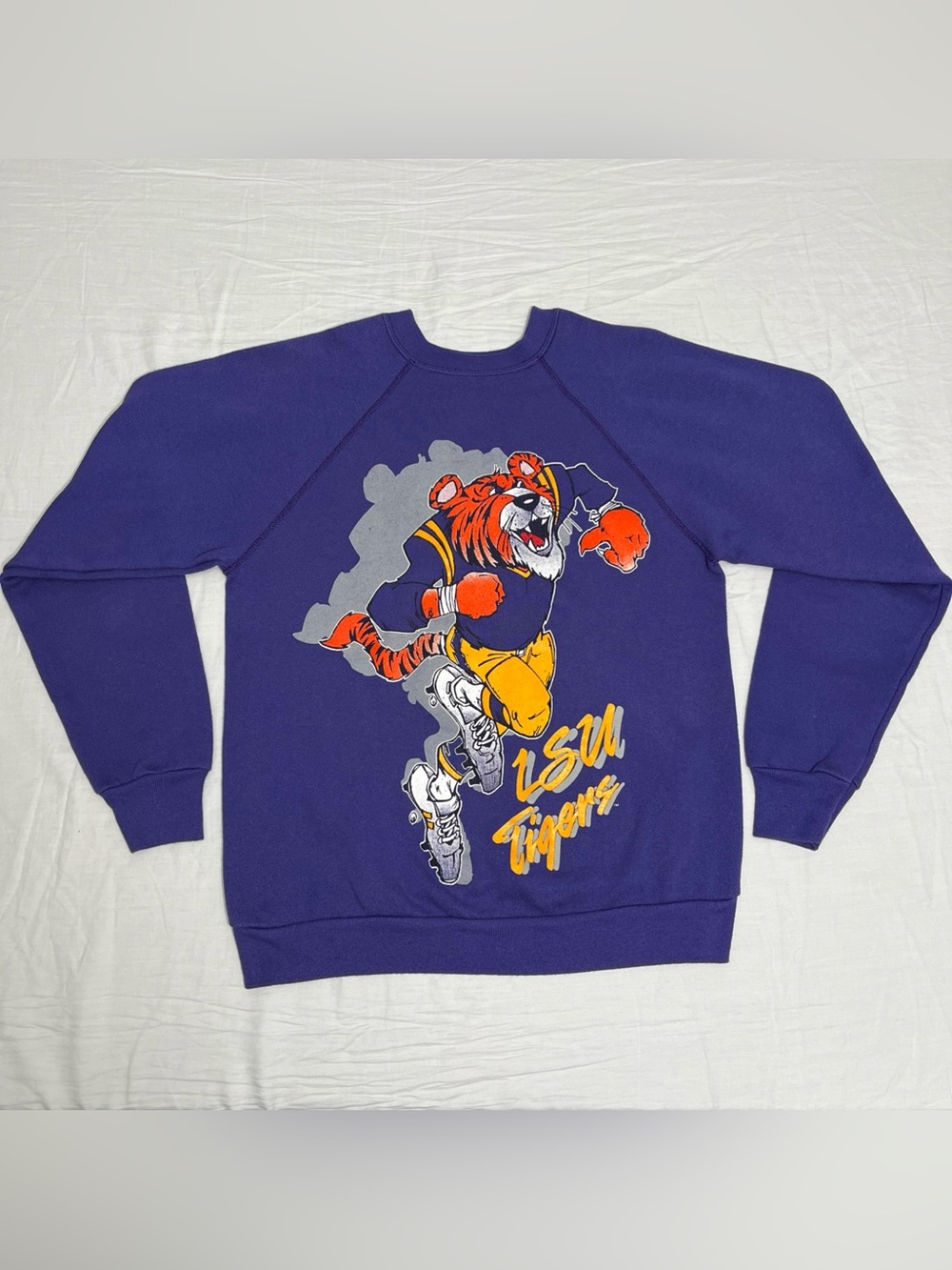 Vintage Tiltex  LSU Tigers University Crewneck Pullover Sweatshirt NCAA Medium